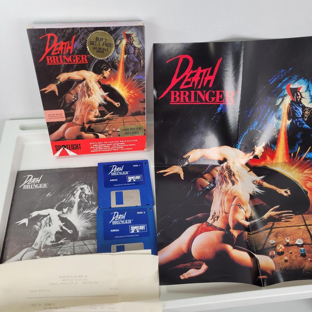 DEATH BRINGER FOR AMIGA COMMODORE BY SPOTLIGHT SOFTWARE W/Poster CIB